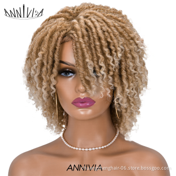 Hot New Products chrochet Braided Hair spring twist short synthetic hair wigs african braided dreadlock wig for black women